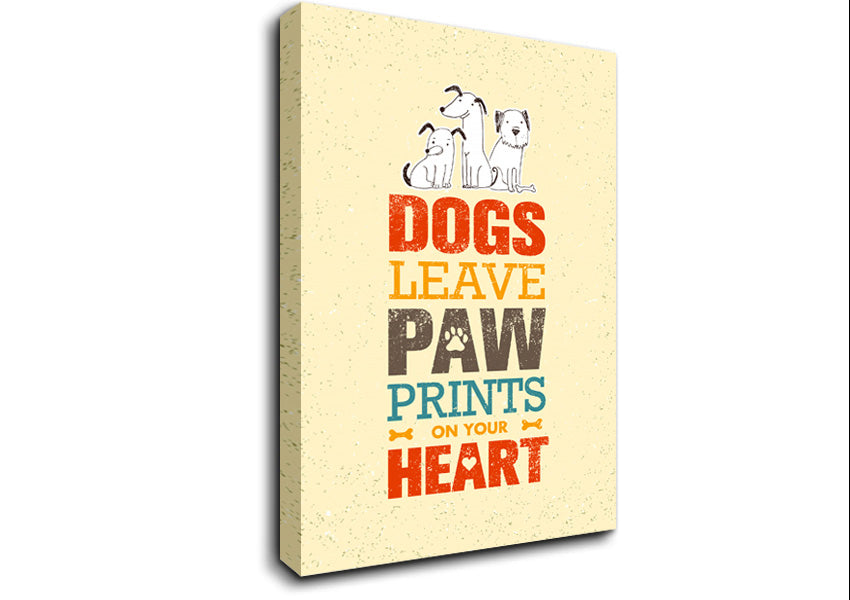 Dogs Leave Paw Prints Canvas Wall Art