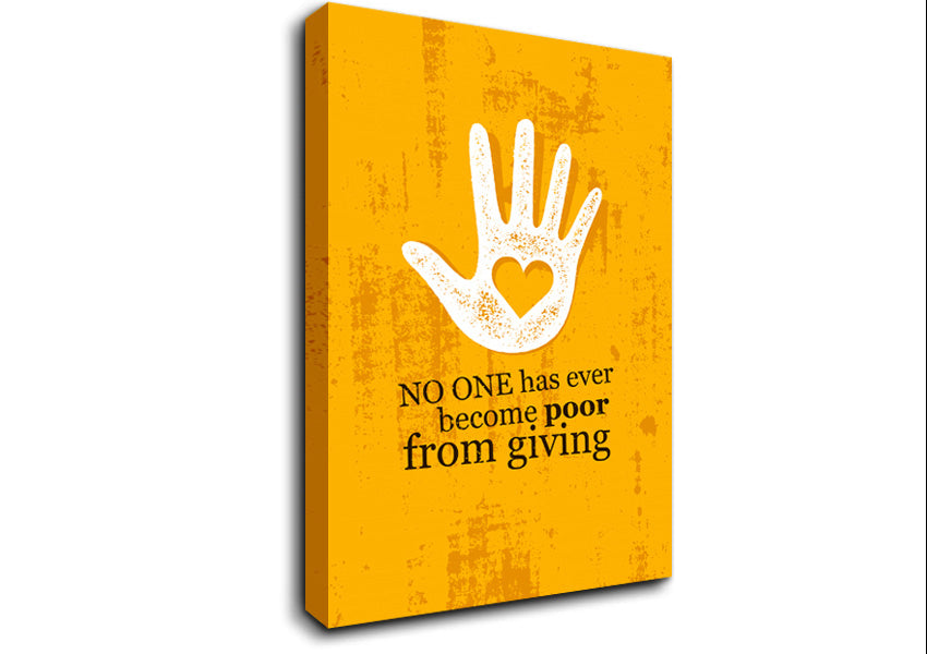 No One Has Ever Become Poor Canvas Wall Art