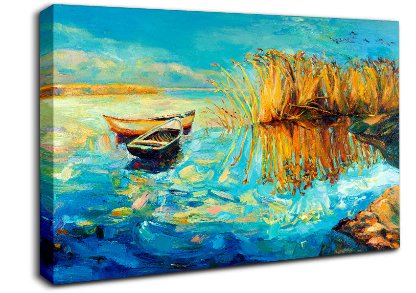 Twin Sailboat Reflections Canvas Wall Art