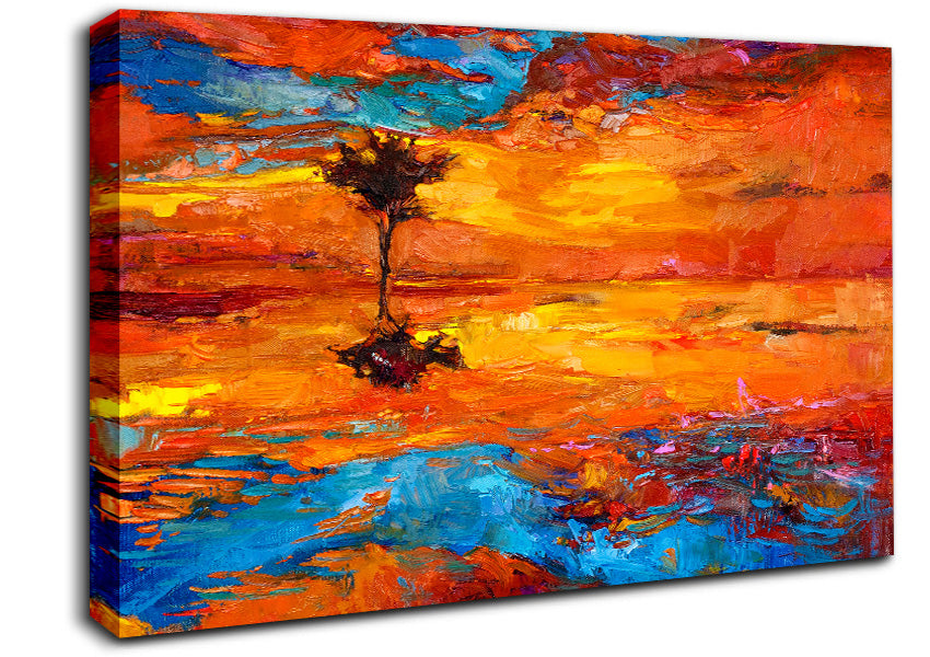 Reflections Of The Lonesome Tree Canvas Wall Art