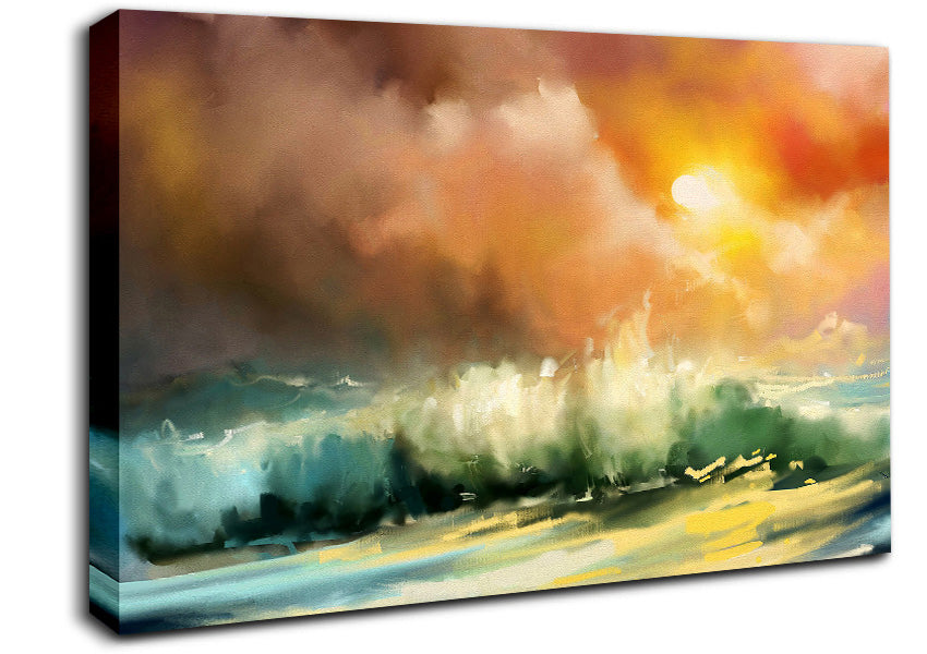 Raging Ocean Skies Canvas Wall Art