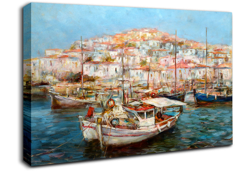 Italian Fishing Village Canvas Wall Art
