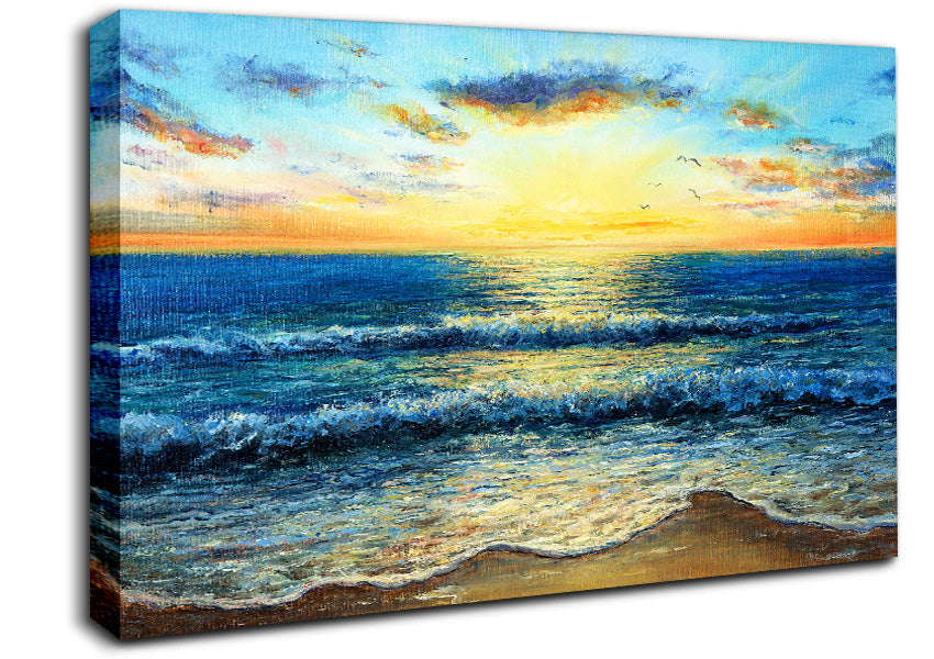 Painting Of The Perfect Sunset Canvas Wall Art