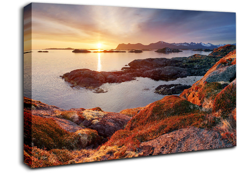 Mountain Sun Sparkle Canvas Wall Art