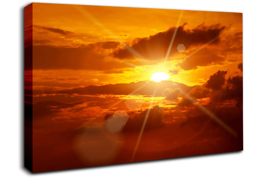 Sun Blaze Clouds Canvas Wall Art