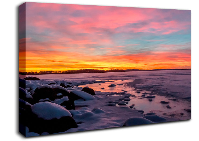 Low Tide Pebble Beach Canvas Wall Art