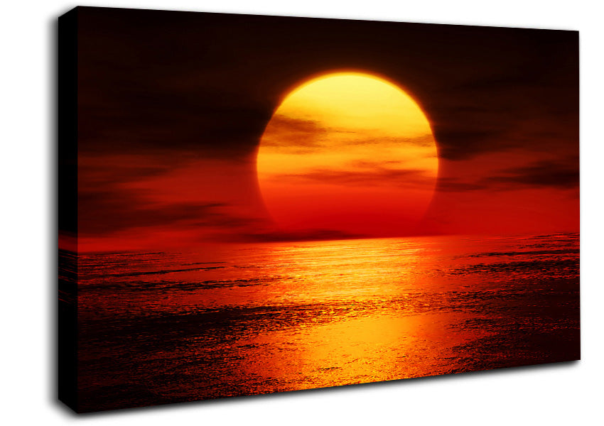 Red Fire Sky Reflections Canvas Wall Art