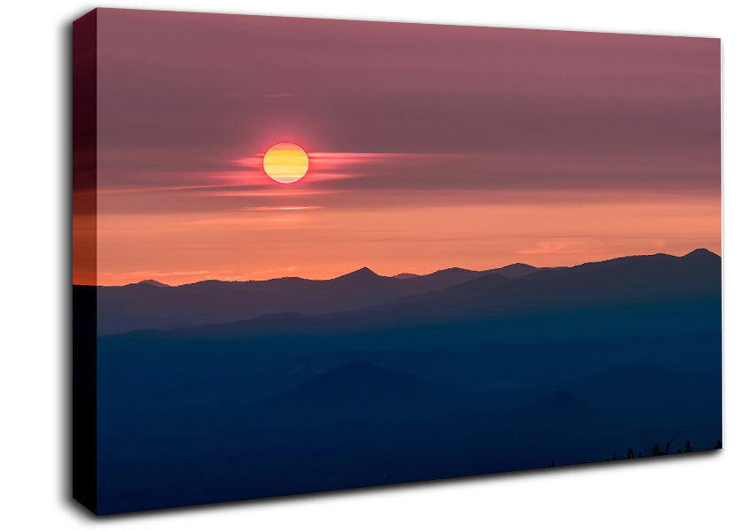 Pink Tranquil Sun Canvas Wall Art