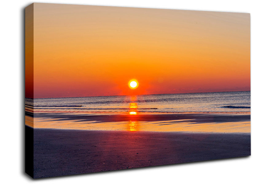 Piercing Orange Sun Blaze Canvas Wall Art