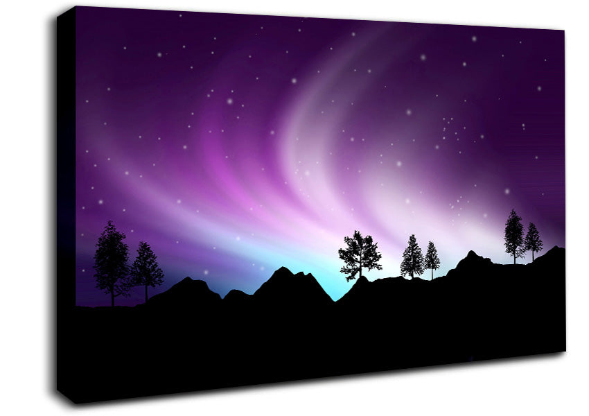 Northern Light Treeline Canvas Wall Art