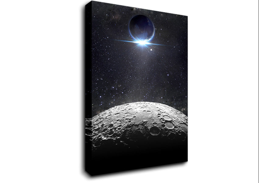 The Earth And The Moon Canvas Wall Art