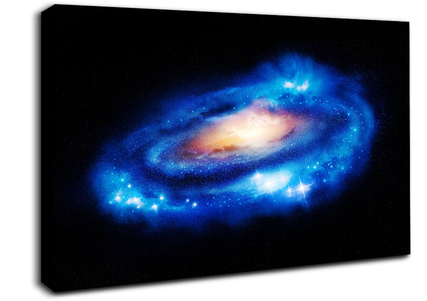 Blue Star Explosion Canvas Wall Art