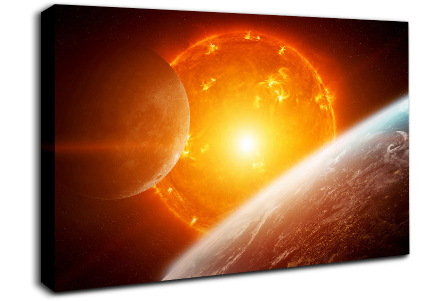 Fire Sun 3 Canvas Wall Art