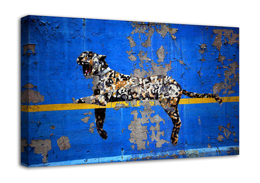 Blue Leopard Canvas Wall Art