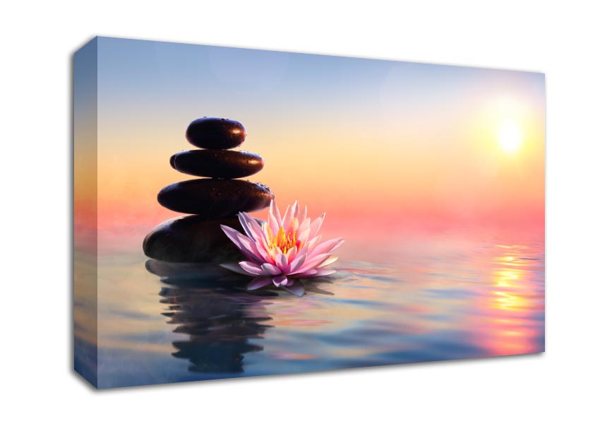 Zen Stones Lilly Canvas Wall Art