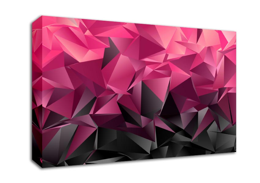 Pink and grey Diagonals Canvas Wall Art