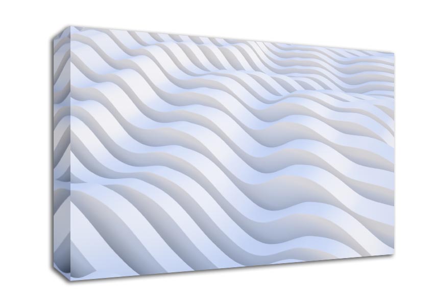 Wavy shapes in white Canvas Wall Art