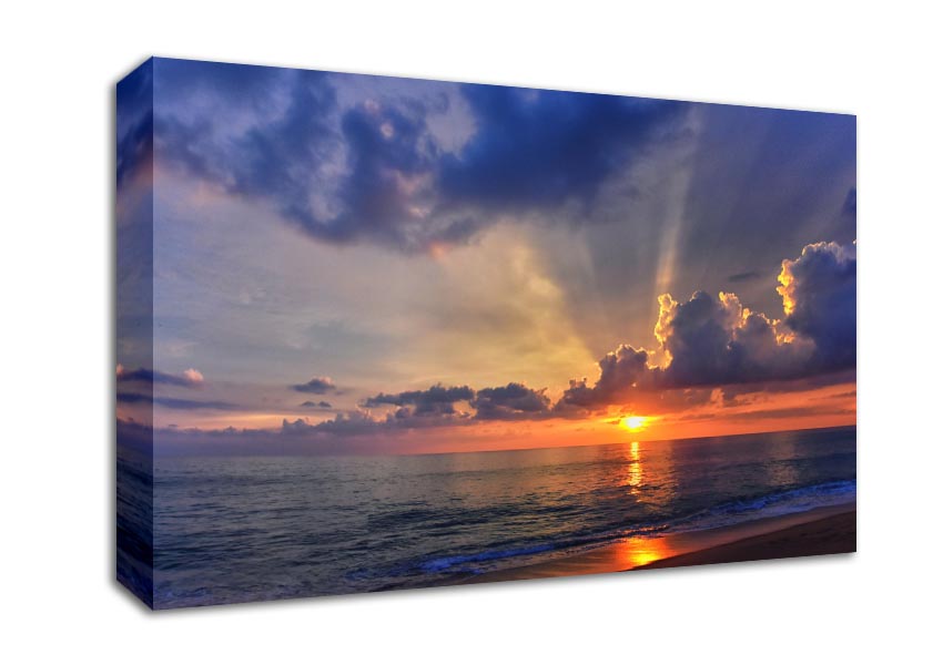 British sunset of the coast of frinton Canvas Wall Art