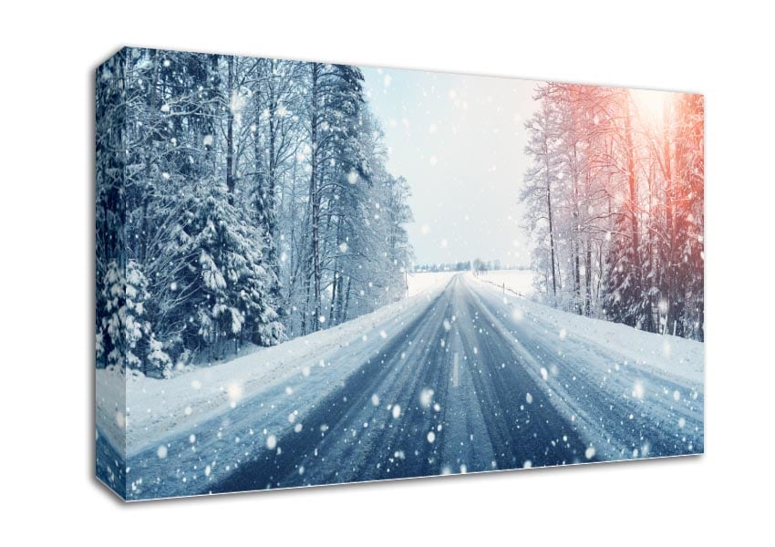 Icy British roads Canvas Wall Art