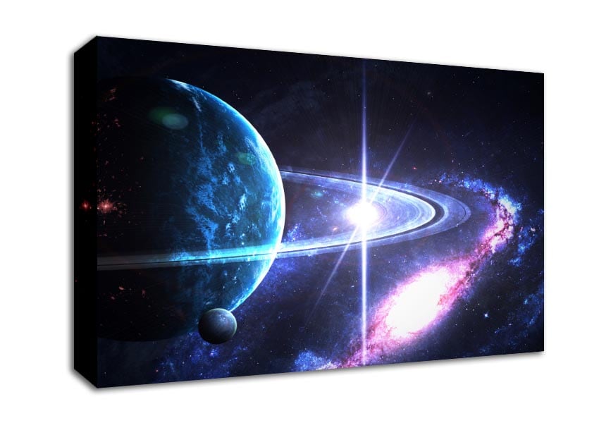 Planet rings in space Canvas Wall Art