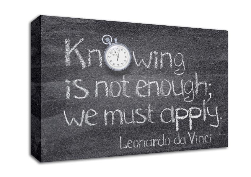 Leonardo da vinci quote chalks Canvas Wall Art