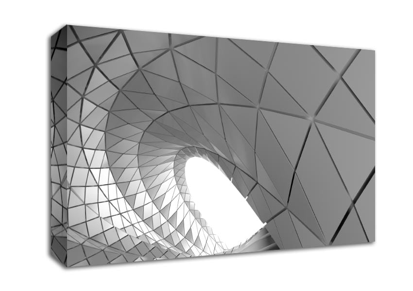 Swirl of geometric shapes on building Canvas Wall Art
