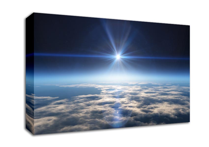 The sun above the clouds and atmostphere Canvas Wall Art