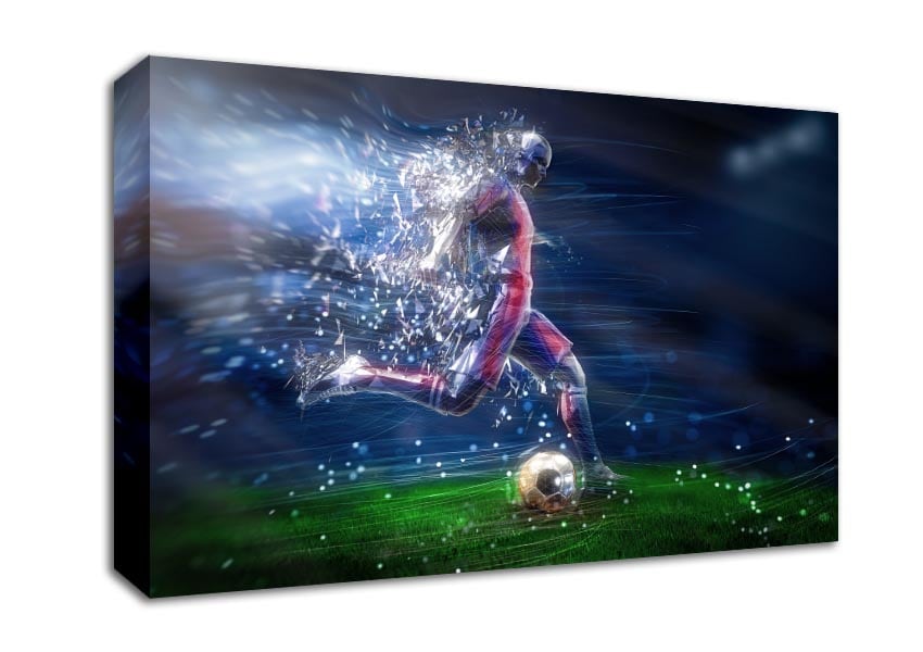 Fractured in light football Canvas Wall Art
