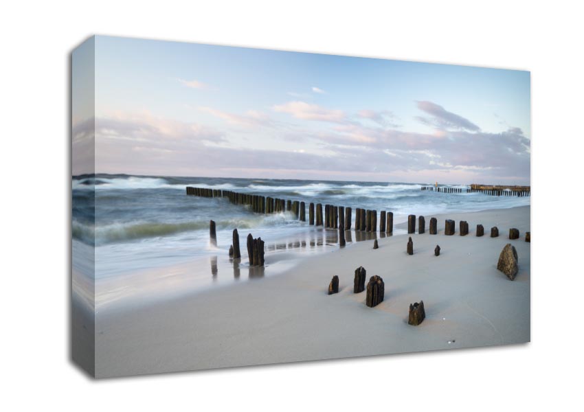 Rough seas on the beach Canvas Wall Art