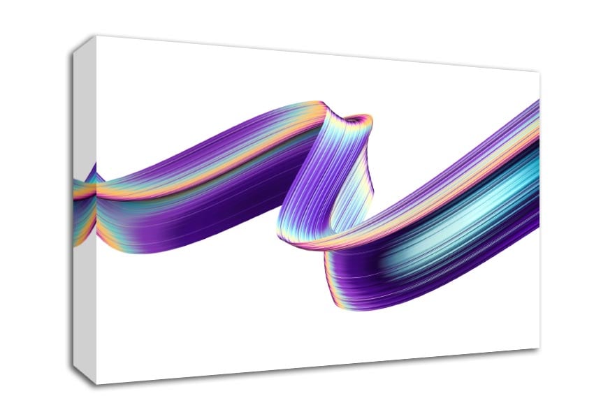 Ribbon of purple neon light Canvas Wall Art