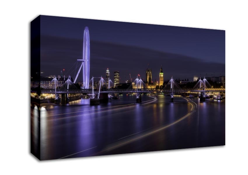 London at night light trails Canvas Wall Art
