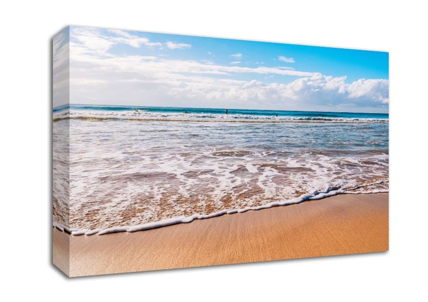Beautiful sandy day at the beach Canvas Wall Art