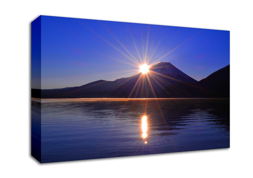 Sunset over the mountain dusk Canvas Wall Art