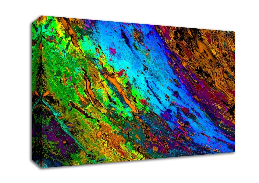 Neon Colours of distortion Canvas Wall Art