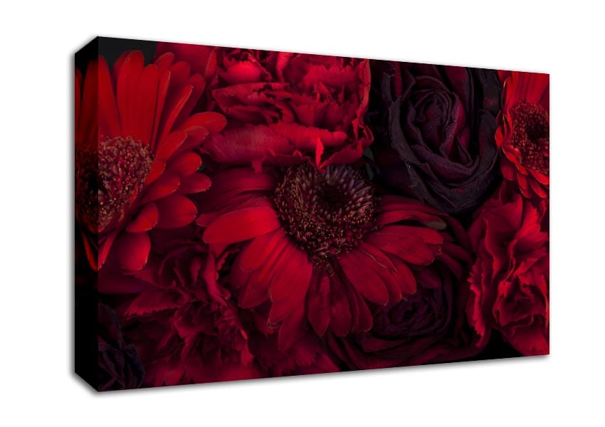 Red dying flowers Canvas Wall Art