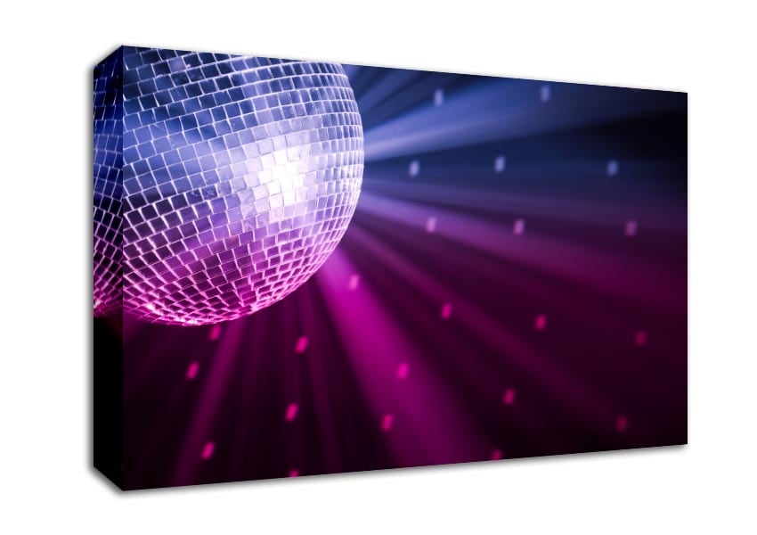 Disco ball blue and pink Canvas Wall Art