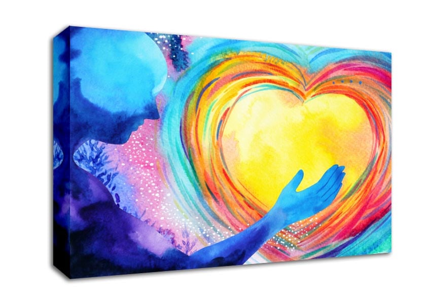 Water colour warming heart Canvas Wall Art
