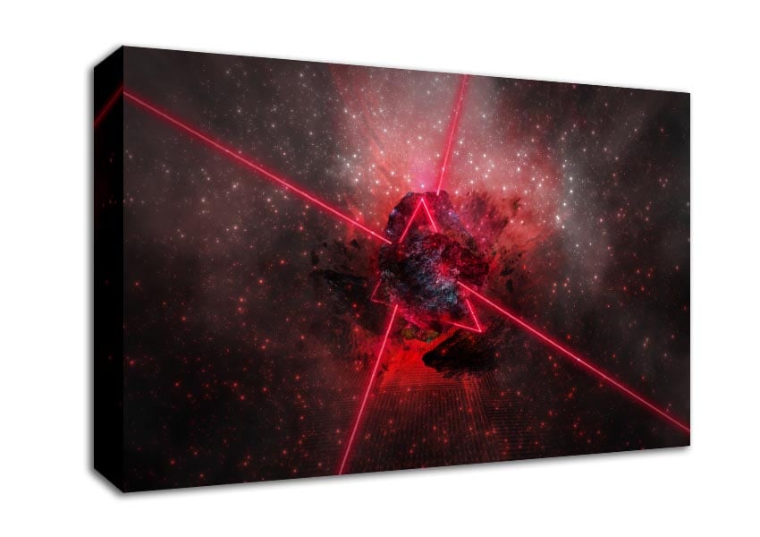 Red lazer triangle Canvas Wall Art
