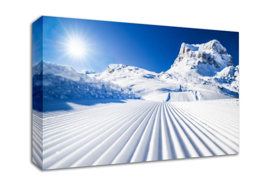 Straight lines in the snow Canvas Wall Art