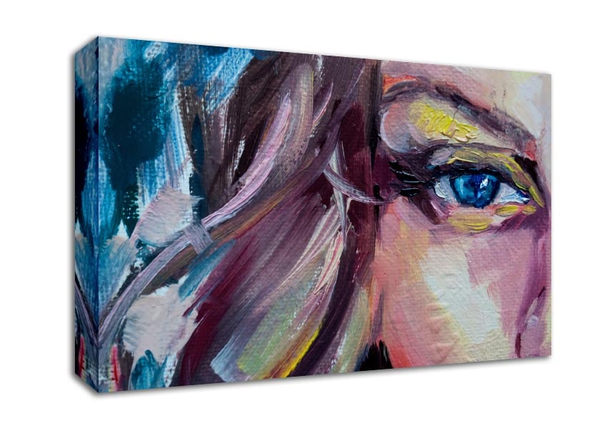 Clsoe up face textured paints Canvas Wall Art