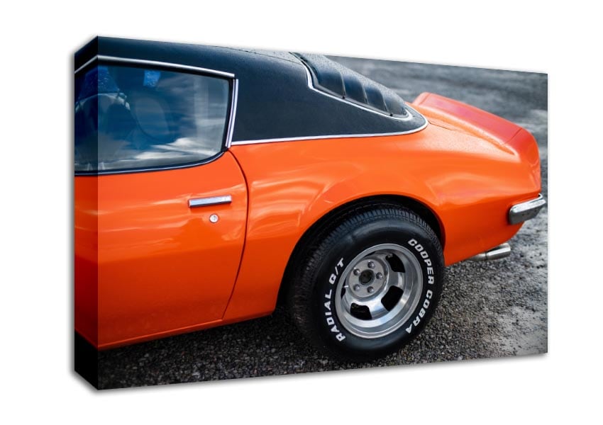 Orange end of classic car Canvas Wall Art