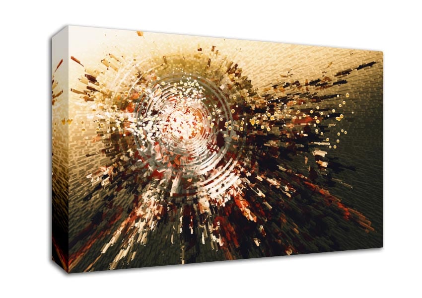 Circular explosion of cubes Canvas Wall Art