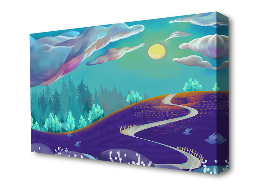 The Road To Pastel Skies Canvas Wall Art
