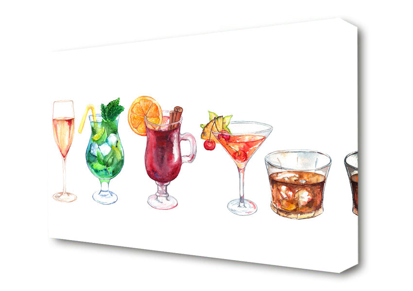 Cocktails Of Summer Canvas Wall Art