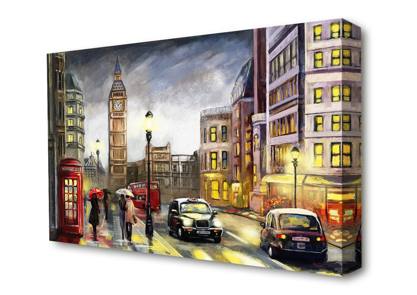 City London At Dusk Canvas Wall Art