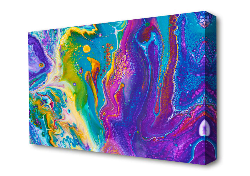 Multicoloured Swirls Of Oil Paint Canvas Wall Art