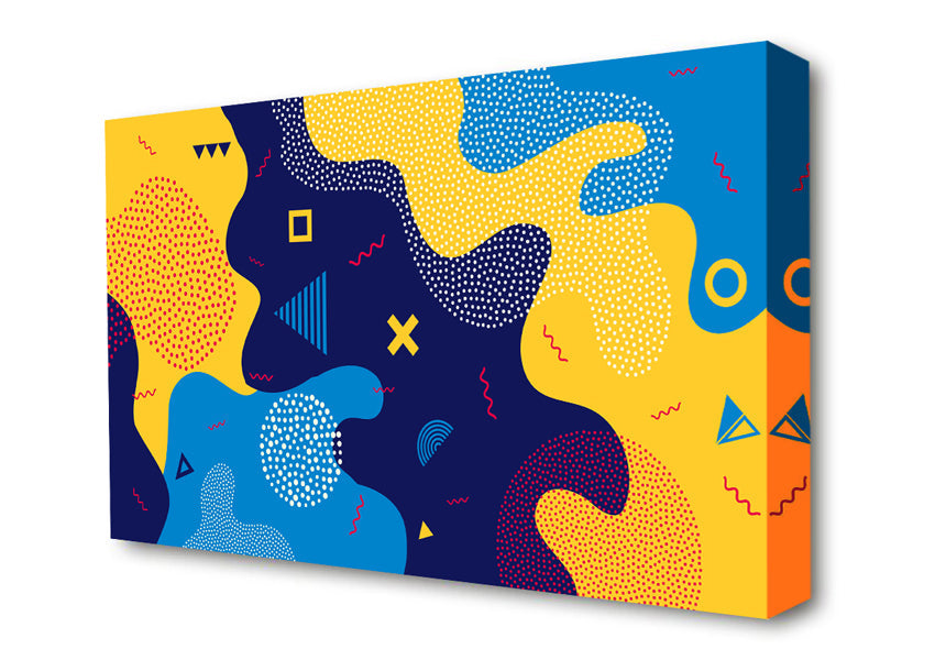 Blue And Yellow Modern Shapes Canvas Wall Art