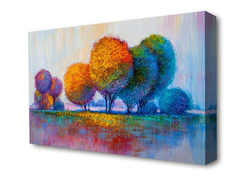 Trees In The Distant Canvas Wall Art