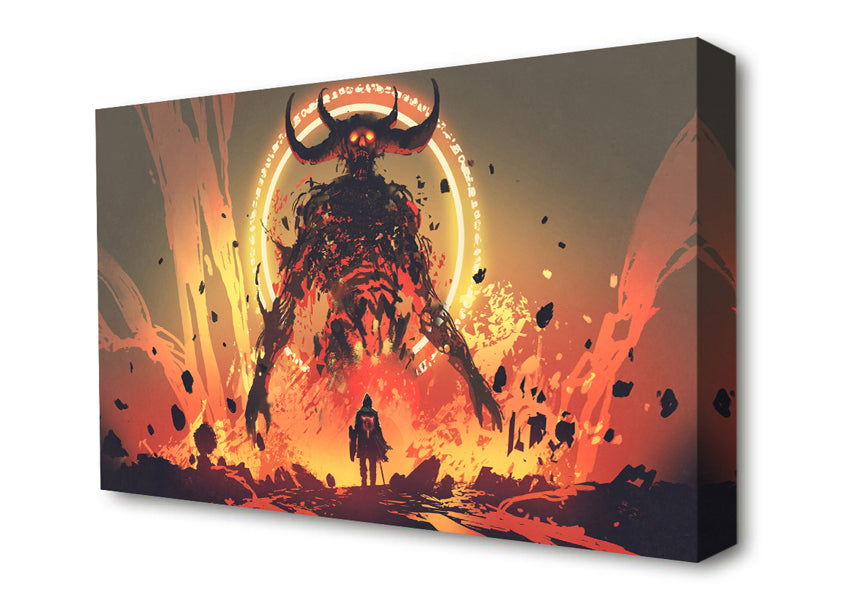 Demons Rise Above Warrior Canvas Wall Art