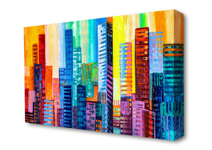 City Blocks Of Colour Canvas Wall Art